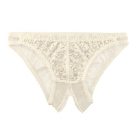 ラ・ポーム 軽やかふんわりフルバックショーツ 股ワレデザイン レース＆シースルー 321248