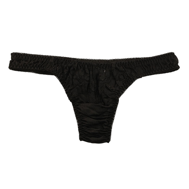 La Paum Women's Airy Sheer Lace T-Back Panties, Low-Rise, NHK Fabric, 321251