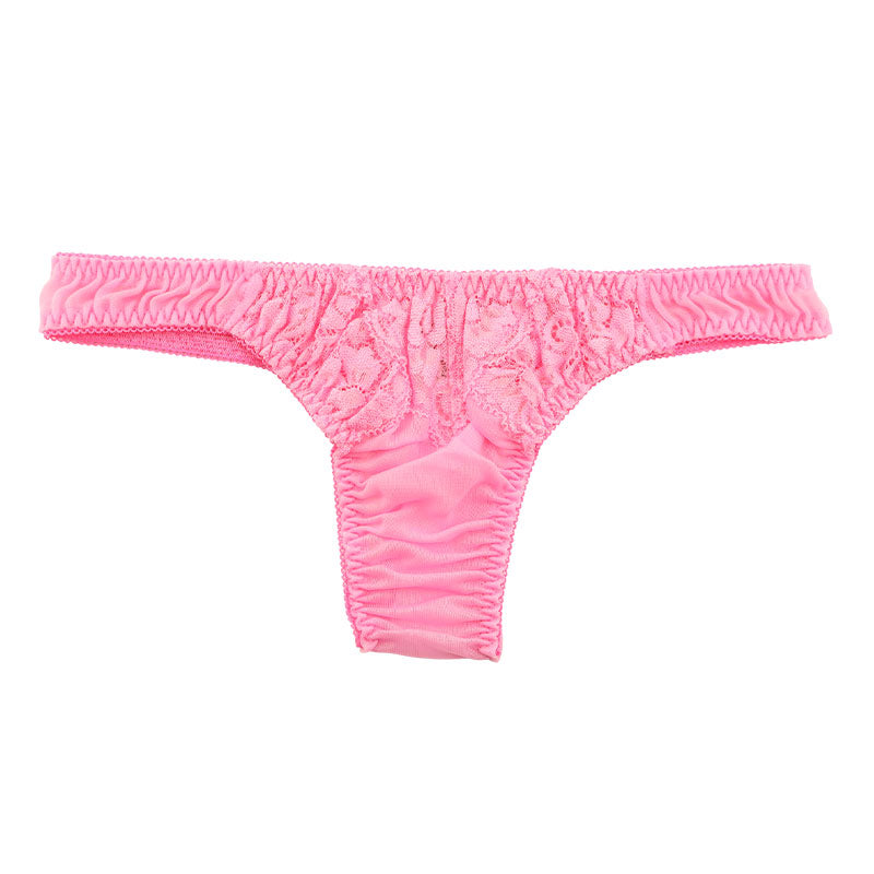 La Paum Women's Airy Sheer Lace T-Back Panties, Low-Rise, NHK Fabric, 321251