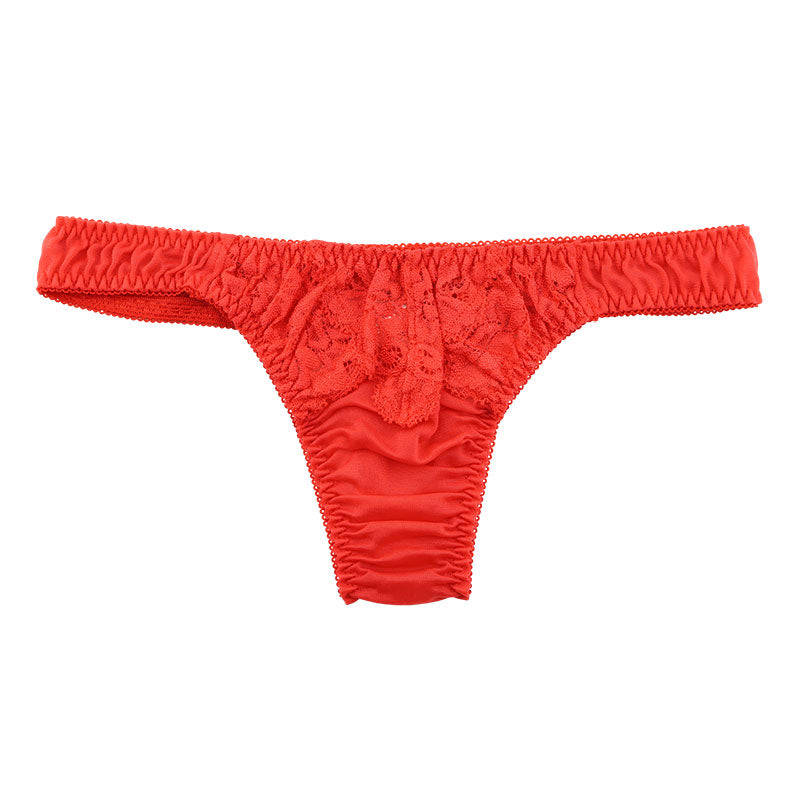 La Paum Women's Airy Sheer Lace T-Back Panties, Low-Rise, NHK Fabric, 321251