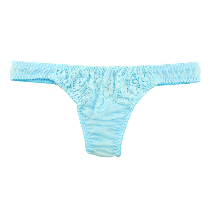 La Paum Women's Airy Sheer Lace T-Back Panties, Low-Rise, NHK Fabric, 321251
