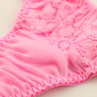 La Paum Women's Airy Sheer Lace T-Back Panties, Low-Rise, NHK Fabric, 321251