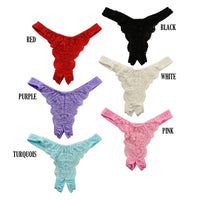 La-Pomme SSS Fabric Stretch Lace Crotch Thong Shorts 322050