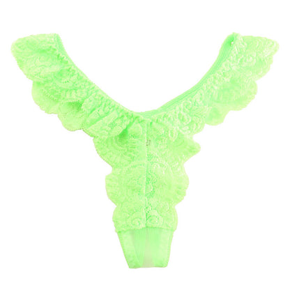 La-Pomme 20 Half Fabric Beautiful Stretch Lace Side Binder T-Back Shorts 322064