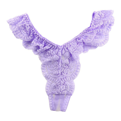 La-Pomme 20 Half Fabric Beautiful Stretch Lace Side Binder T-Back Shorts 322064