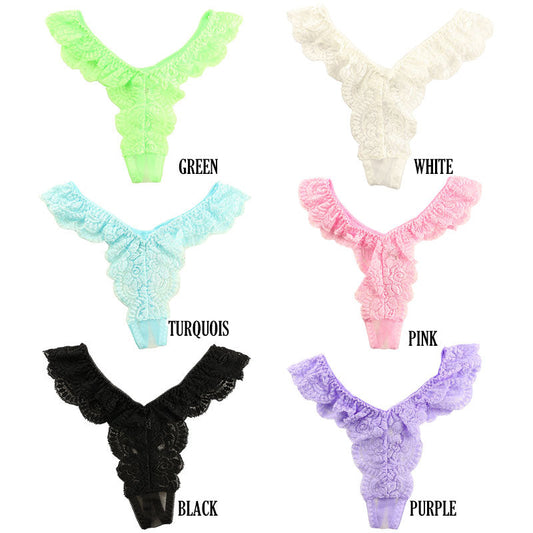La-Pomme 20 Half Fabric Beautiful Stretch Lace Side Binder T-Back Shorts 322064