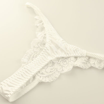 La-Pomme Felica Fabric Beautiful Stretch Lace Side Binder T-back Shorts 322069