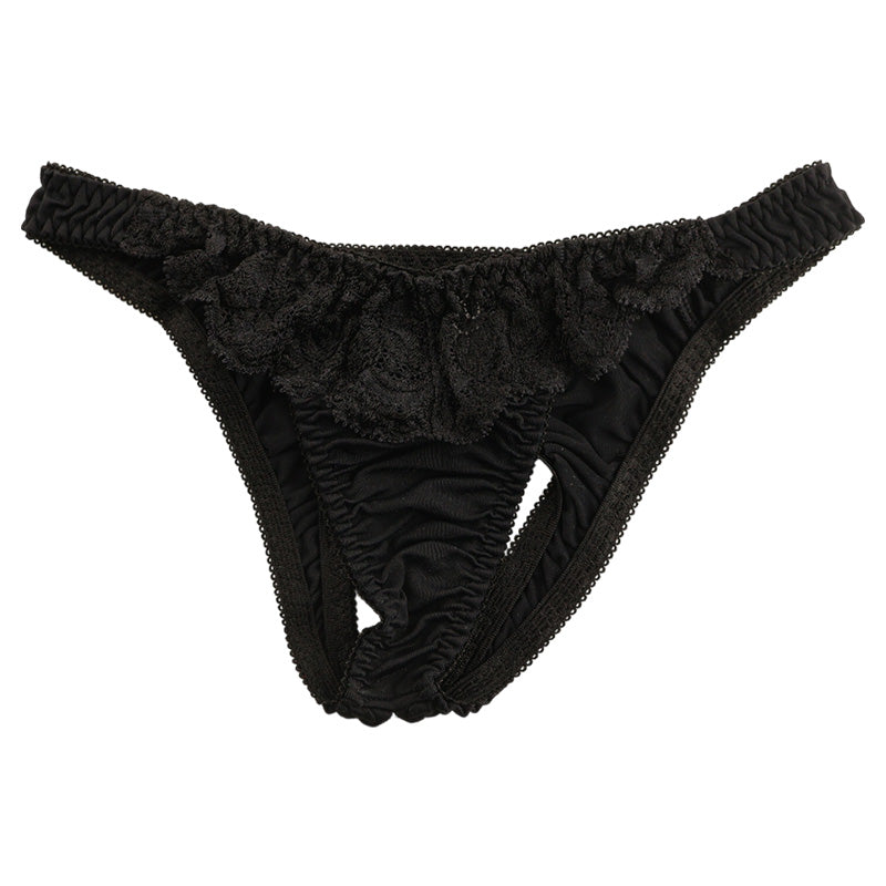 La Paume SSS fabric, sheer, beautiful lace, O-back shorts 322075