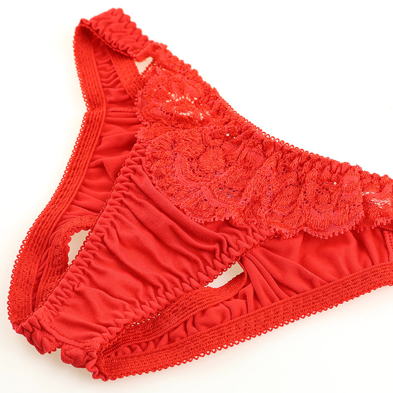 La Paume SSS fabric, sheer, beautiful lace, O-back shorts 322075