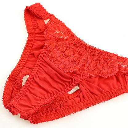 La Paume SSS fabric, sheer, beautiful lace, O-back shorts 322075