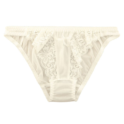 La-Pomme Full-Back Panties with Pockets, Featuring Beautifully Designed Lace and NHK Fabric 322096