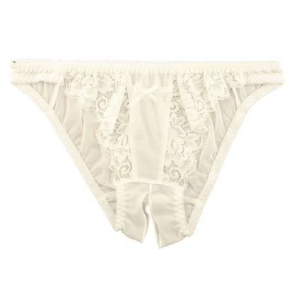 La-pomme Full-Back Shorts with Perforated Pockets, Made with Beautifully Designed Lace and NHK Fabric 322098