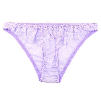 La-Pomme: Half-back shorts made of lightweight NHK fabric and stretch lace 323011