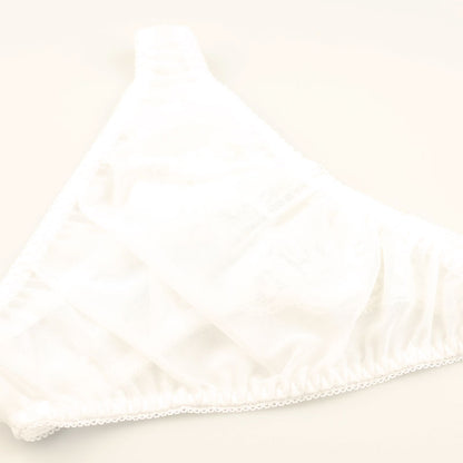 La-Pomme: Half-back shorts made of lightweight NHK fabric and stretch lace 323011