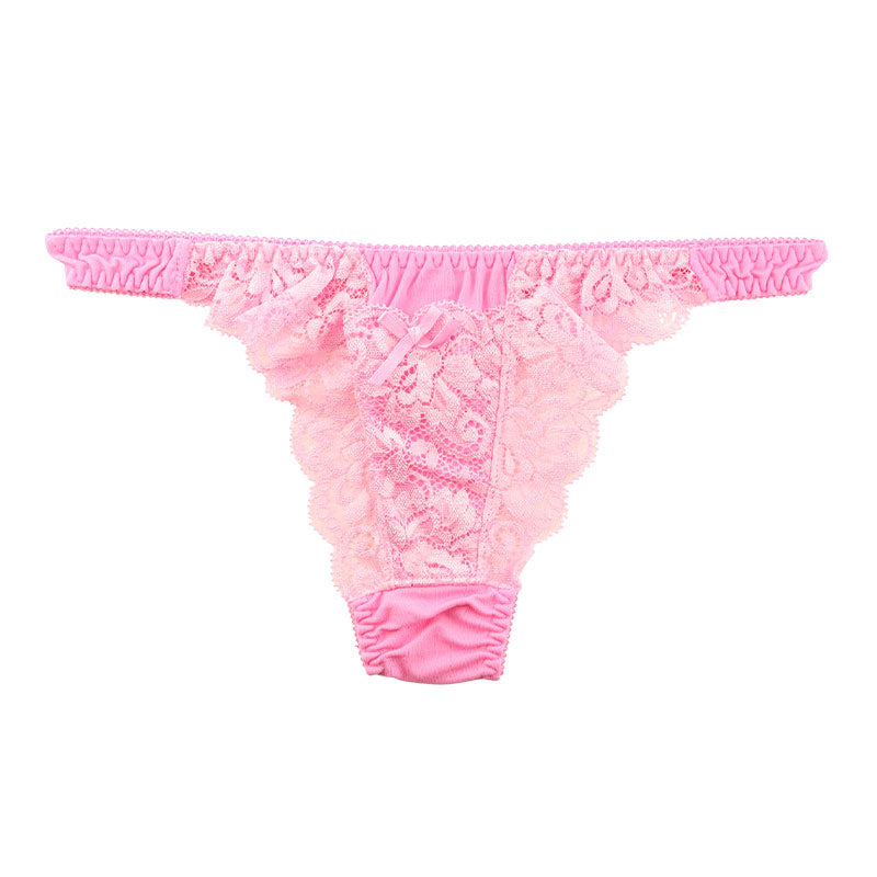 La Paum T-back Panties, SSS Fabric, Stretch Lace, Thin, Sheer, with Secret Pocket, 324003