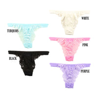 La Paum T-back Panties, SSS Fabric, Stretch Lace, Thin, Sheer, with Secret Pocket, 324003