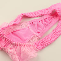 La Paum T-back Panties, SSS Fabric, Stretch Lace, Thin, Sheer, with Secret Pocket, 324003