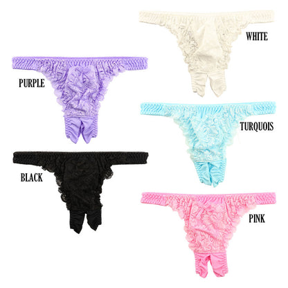 ラ・ポーム 【セクシーTバック】SSS生地×ストレッチレース使用｜透け感＆オープンクロッチ＋収納用ポケット付き 324005