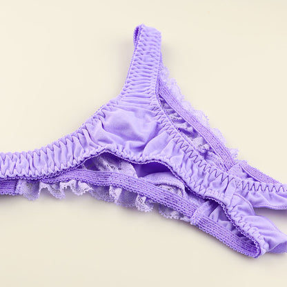 ラ・ポーム 【セクシーTバック】SSS生地×ストレッチレース使用｜透け感＆オープンクロッチ＋収納用ポケット付き 324005
