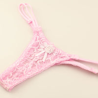 ラ・ポーム エレガントレース メッシュ エアリー ローライズTバックランジェリー 423034