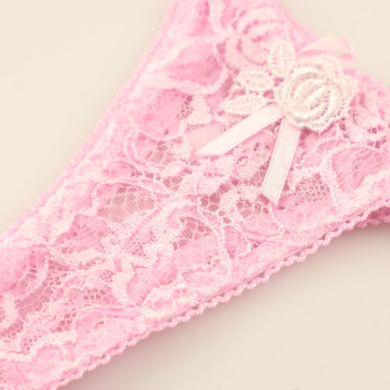 ラ・ポーム エレガントレース メッシュ エアリー ローライズTバックランジェリー 423034