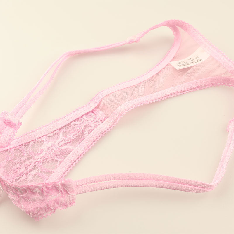 ラ・ポーム エレガントレース メッシュ エアリー ローライズTバックランジェリー 423034