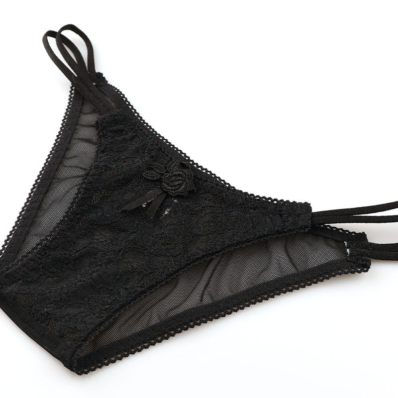 La Paum Elegant Lace Mesh Airy Low-Rise Half-Back Lingerie 423035