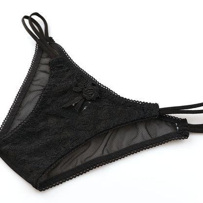 La Paum Elegant Lace Mesh Airy Low-Rise Half-Back Lingerie 423035