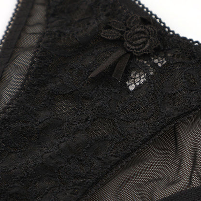 La Paum Elegant Lace Mesh Airy Low-Rise Half-Back Lingerie 423035