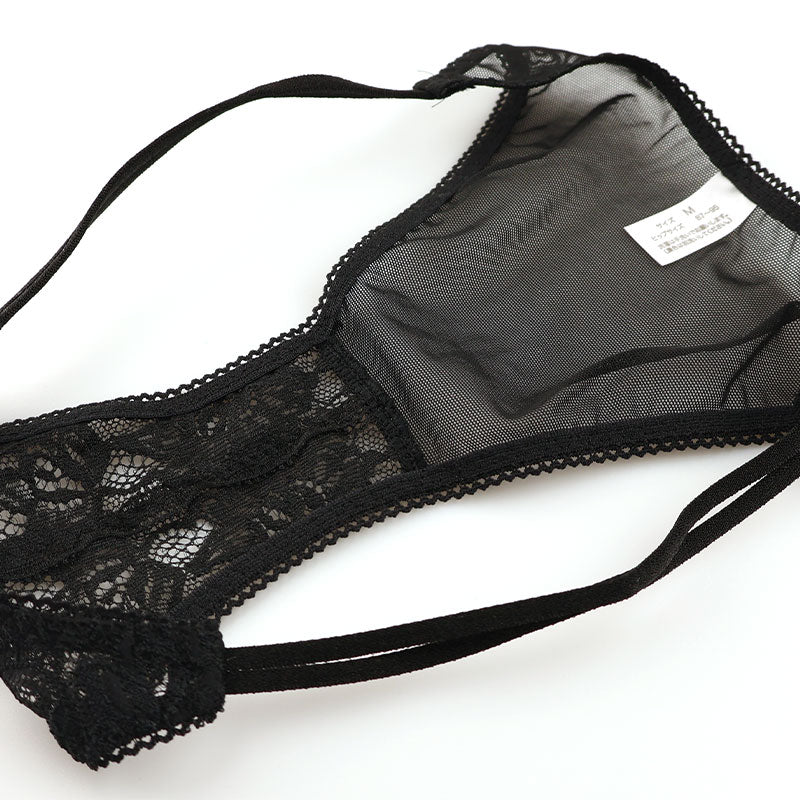 La Paum Elegant Lace Mesh Airy Low-Rise Half-Back Lingerie 423035
