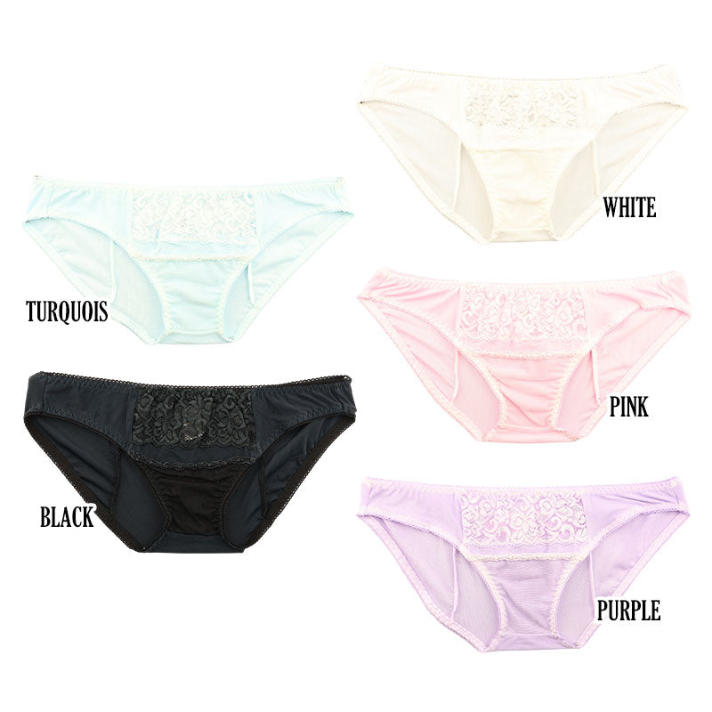 La-Pomme Stretch Fabric and Lace Design Full Back Shorts - Light and Comfortable Lingerie 423039