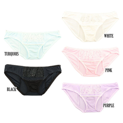 La-Pomme Stretch Fabric and Lace Design Full Back Shorts - Light and Comfortable Lingerie 423039