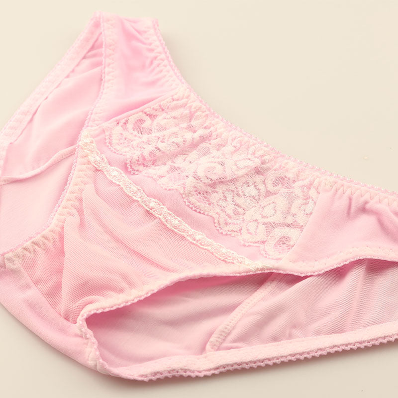 La-Pomme Stretch Fabric and Lace Design Full Back Shorts - Light and Comfortable Lingerie 423039