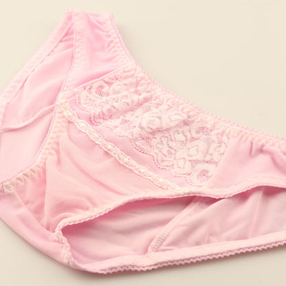 La-Pomme Stretch Fabric and Lace Design Full Back Shorts - Light and Comfortable Lingerie 423039