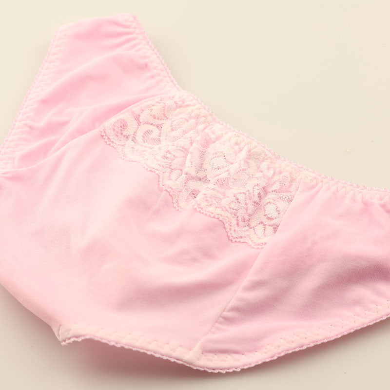 La-Pomme Stretch Fabric and Lace Design Full Back Shorts - Light and Comfortable Lingerie 423039