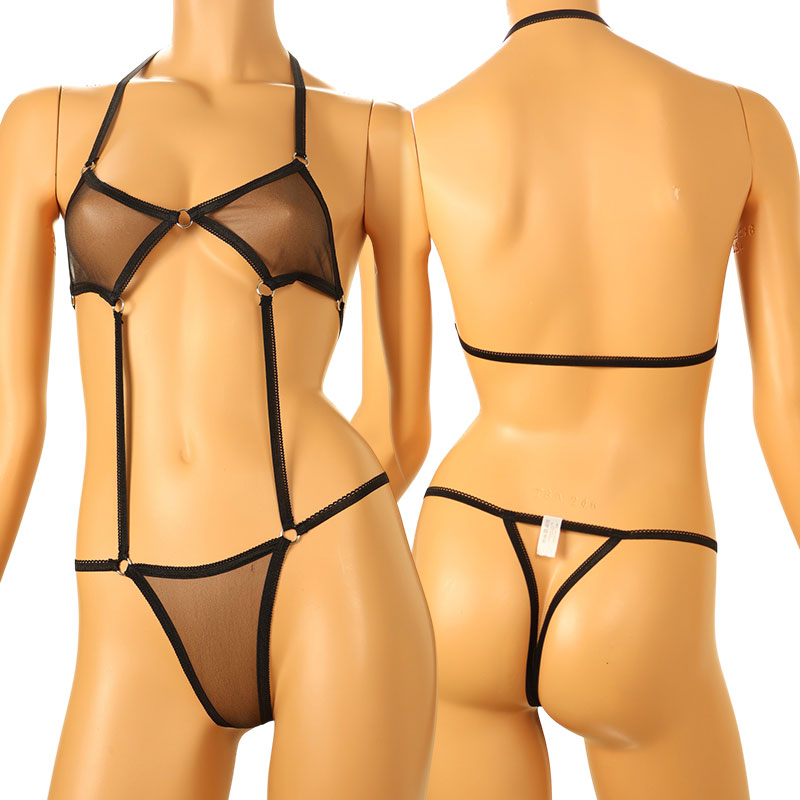 La-Pomme Spunky Half Fabric Costume Lingerie with Misty Lame Finish 526002