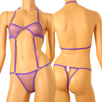 La-Pomme Spunky Half Fabric Costume Lingerie with Misty Lame Finish 526002
