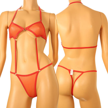 La-Pomme Spunky Half Fabric Costume Lingerie with Misty Lame Finish 526002