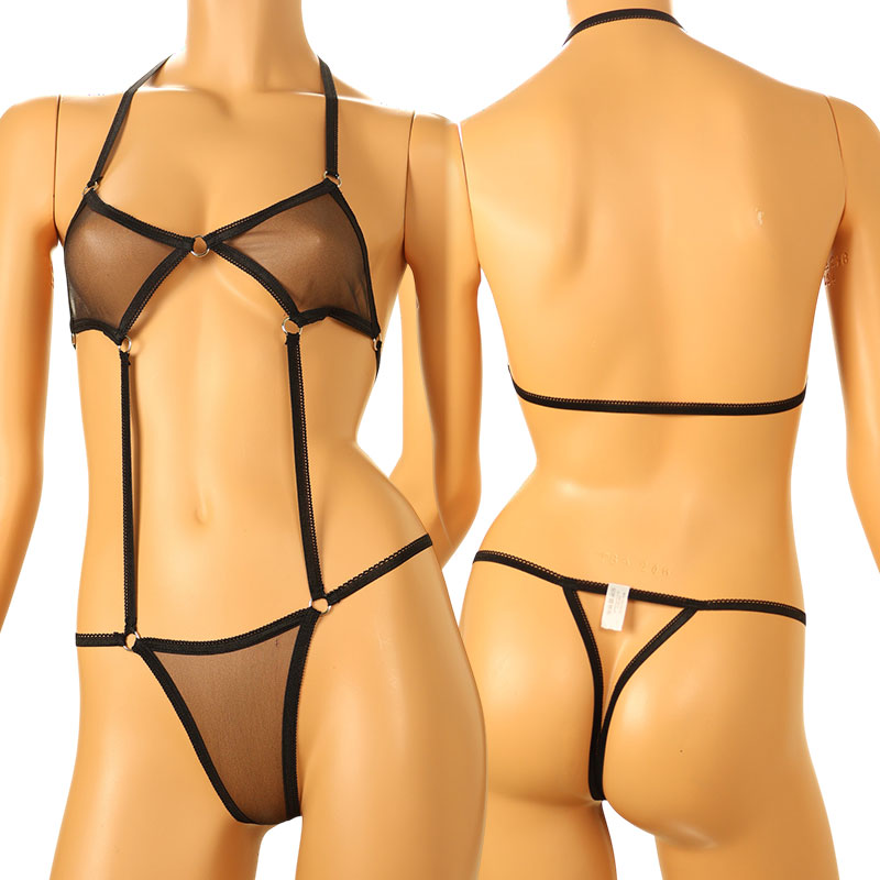 La-Pomme Spunky Half Fabric Costume Lingerie with Misty Lame Finish 526002