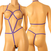 La-Pomme 526003: A costume lingerie set featuring six black balls, characterized by a soft and moderately stretchy fabric.