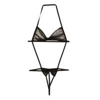 ラ・ポーム 妖艶リボン風ブラ シースルー素材 ミストラメ入り セクシーランジェリー 526004