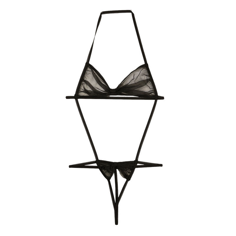 ラ・ポーム 妖艶リボン風ブラ シースルー素材 ミストラメ入り セクシーランジェリー 526004