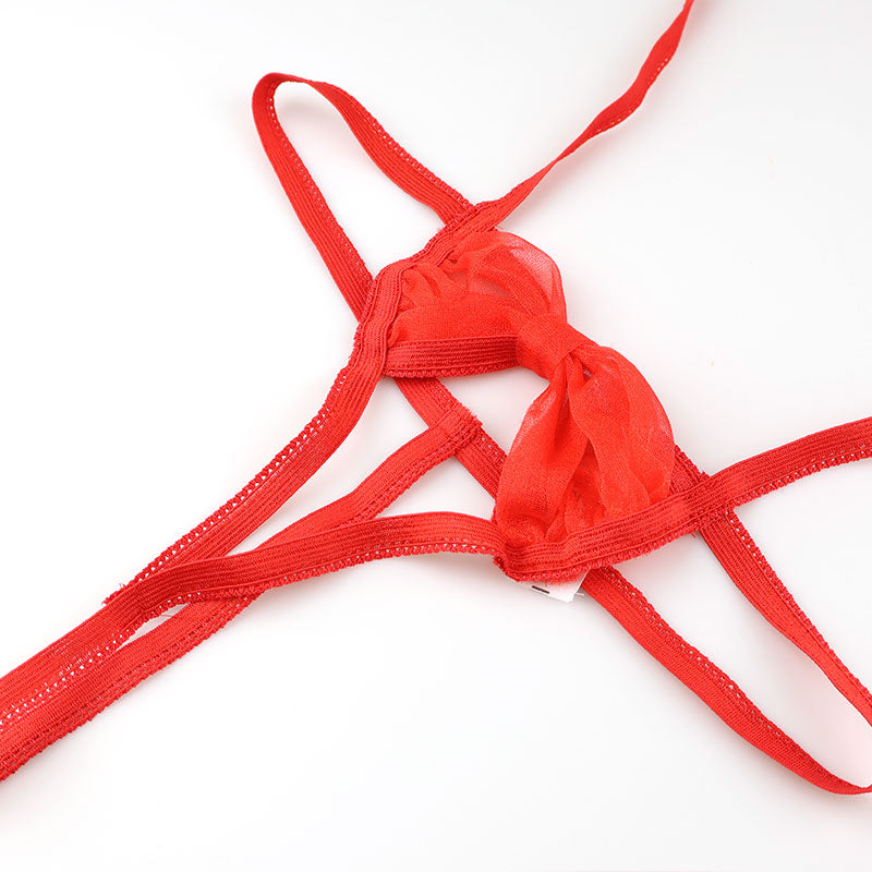 ラ・ポーム 妖艶リボン風ブラ シースルー素材 ミストラメ入り セクシーランジェリー 526004