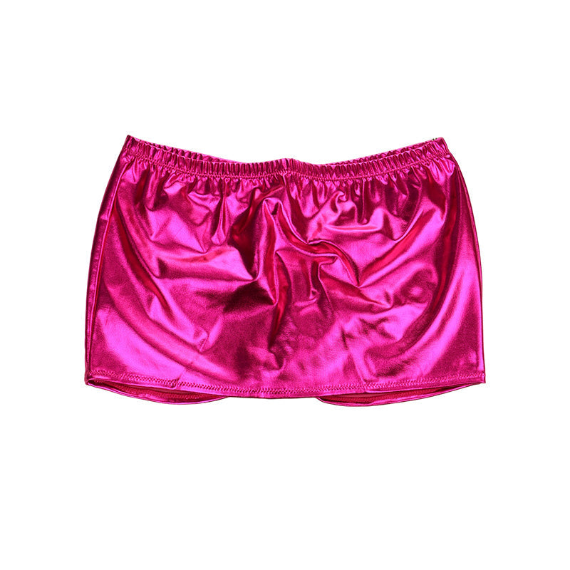 La-Pomme Metallic Fabric Tight Mini Skirt 52640