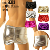 La-Pomme Metallic Fabric Tight Mini Skirt 52640