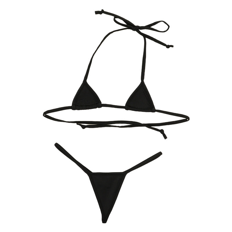 La-Pomme Lycra Fabric Triangle Micro Bikini Set G-String 529006