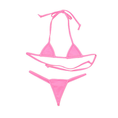 La-Pomme Lycra Fabric Triangle Micro Bikini Set G-String 529006