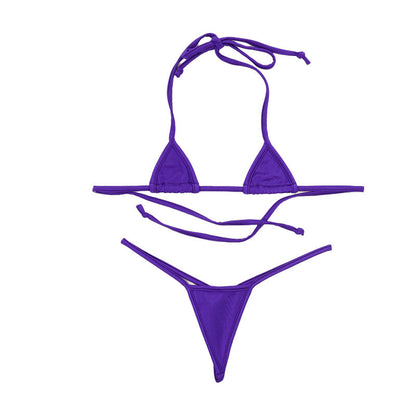 La-Pomme Lycra Fabric Triangle Micro Bikini Set G-String 529006