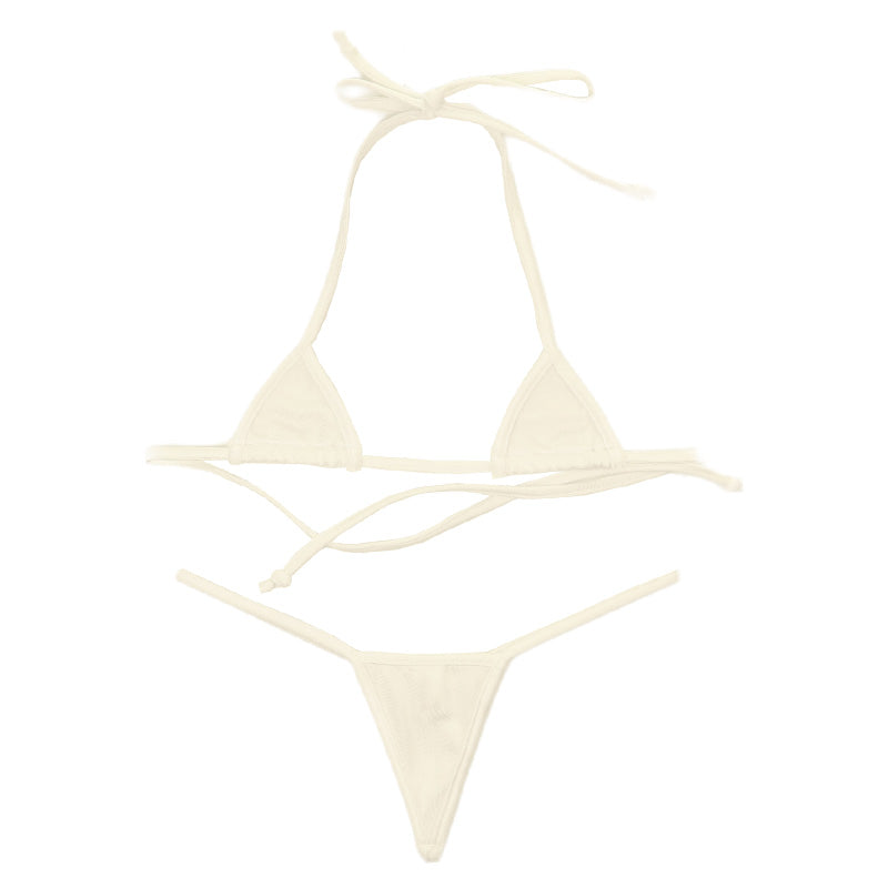 La-Pomme Lycra Fabric Triangle Micro Bikini Set G-String 529006
