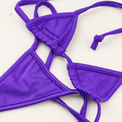 La-Pomme Lycra Fabric Triangle Micro Bikini Set G-String 529006